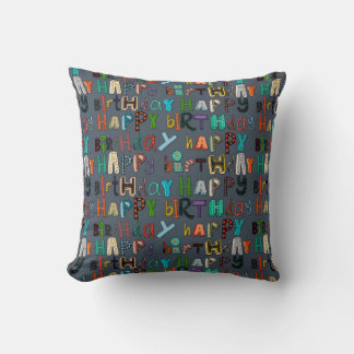 Coussin joyeux métal d'anniversaire