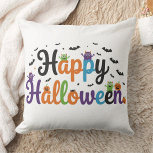 Coussin Joyeux monstres d'Halloween