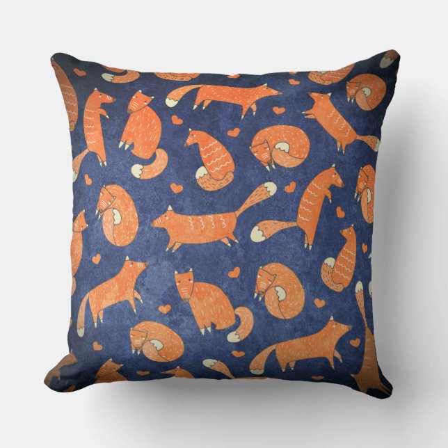 Coussin Joyeux motif de renard animal (Recto)