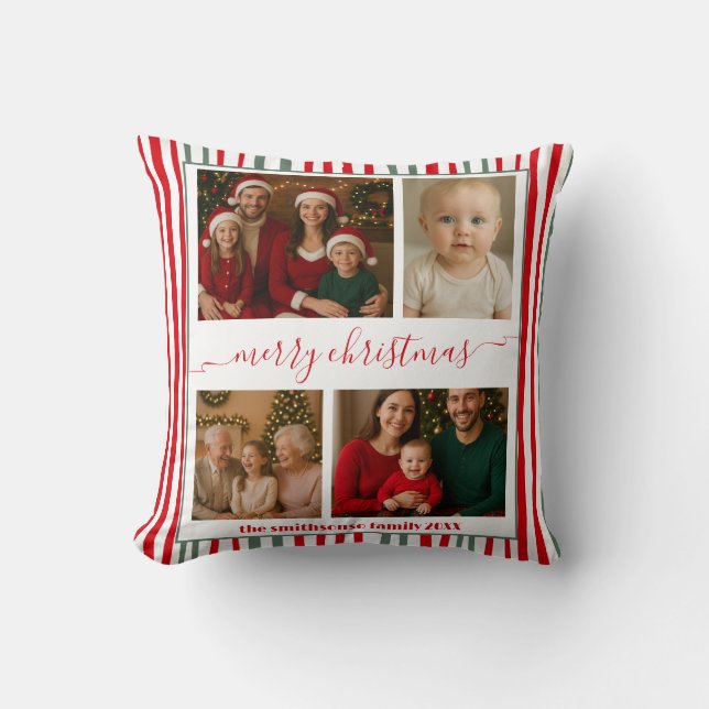 Coussin Joyeux Noël 8 Photo Moderne (Recto)