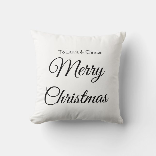 Coussin Joyeux Noël ajouter le nom texte personnalisé cade (Recto)