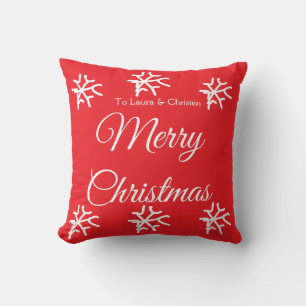 Coussin Joyeux Noël ajoutez nom texte personnalisé cadeau