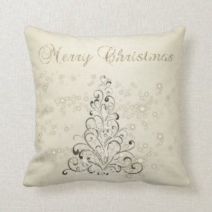 Coussin Joyeux Noël, Arbre de Noël, Étincelles