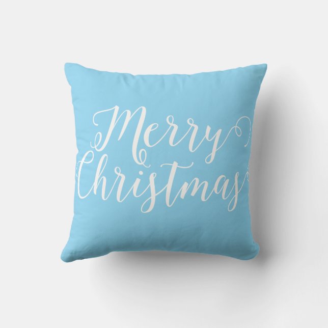 Coussin Joyeux Noël Bleu Blanc Noël (Verso)