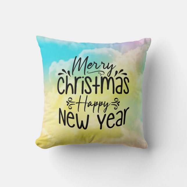 Coussin Joyeux Noël Bonne année-45910 (Recto)