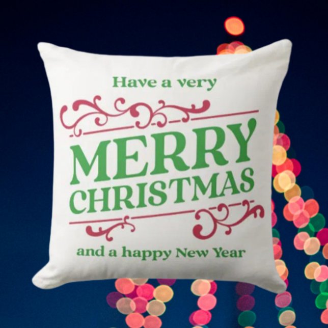 Coussin Joyeux Noël & Bonne Année Fêtes (Créateur téléchargé)