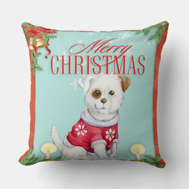 Coussin Joyeux Noël Chien (Recto)