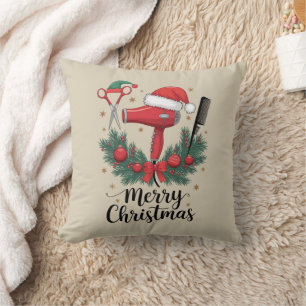 Coussin Joyeux Noël Coiffeuse Coiffeur Noël Cheveux 