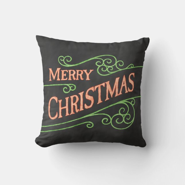 Coussin Joyeux Noël Coloré Chalkboard (Recto)