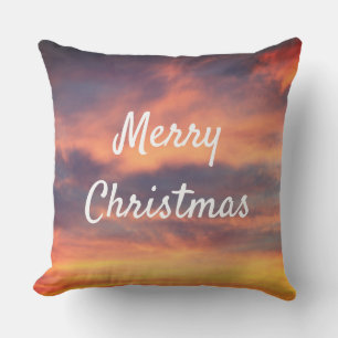 Coussin Joyeux Noël Coucher de soleil Ciel Nuages Nature C