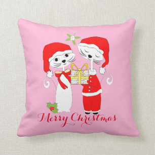 Coussin Joyeux Noël Cute Chats En Santa Hats Festif