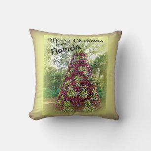 Coussin Joyeux Noël de Floride Bromeliad Tree