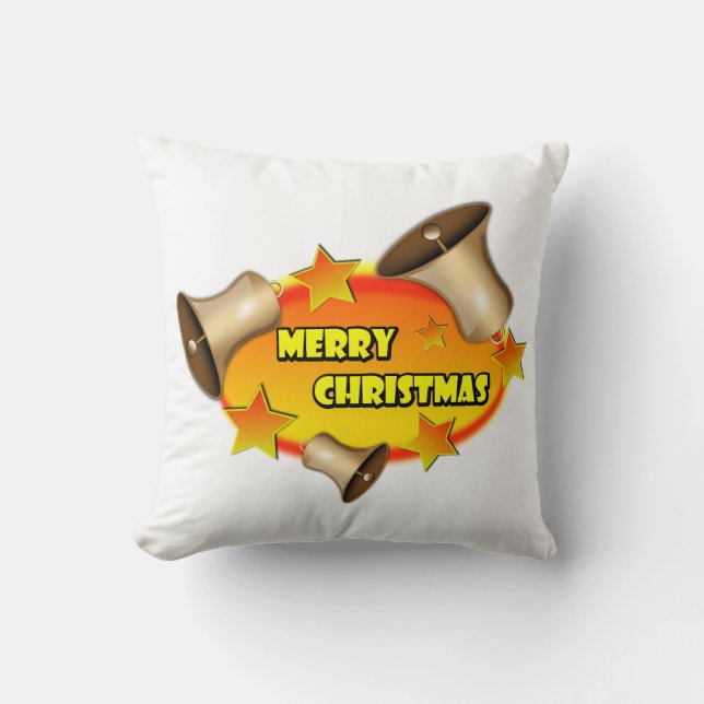 Coussin Joyeux Noël de Noël de décoration texte ovale insi (Recto)