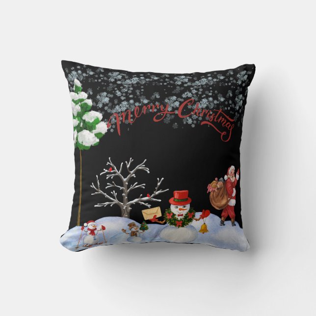 Coussin Joyeux Noël décoratif Père Noël (Recto)