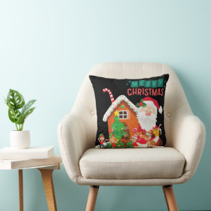 Coussin Joyeux Noël décoratif Père Noël