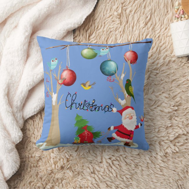 Coussin Joyeux Noël décoratif Père Noël (Couverture)