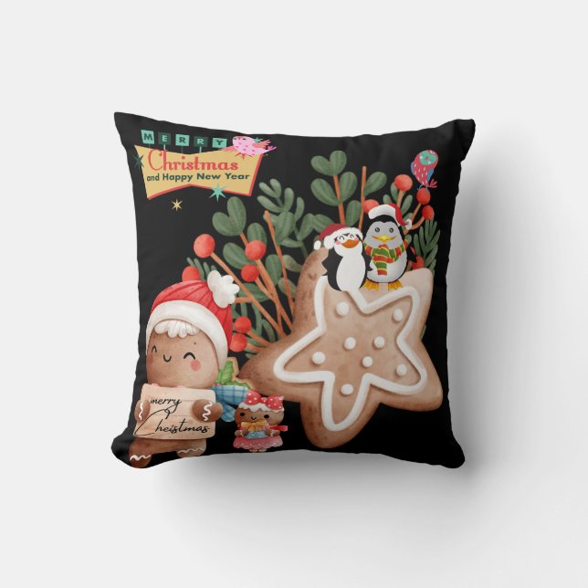 Coussin Joyeux Noël décoratif Père Noël (Recto)