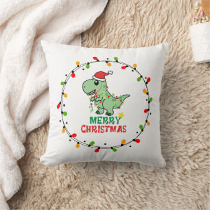 Coussin Joyeux Noël Dino Santa Mignon