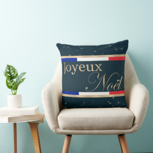 Coussin Joyeux Noël Drapeau Français Noël
