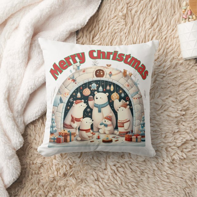 Coussin Joyeux Noël du pôle Nord (Couverture)