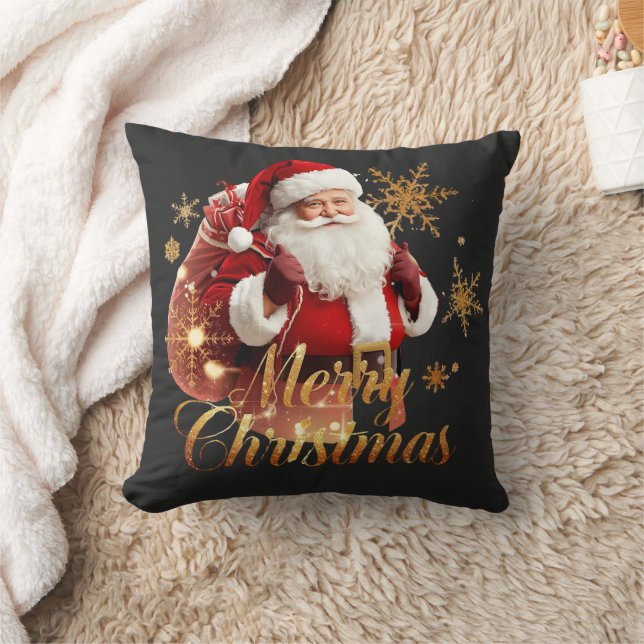 Coussin Joyeux Noël élégant Père Noël (Couverture)