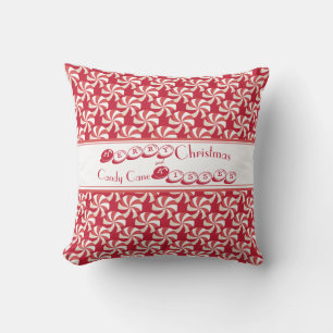 Coussin Joyeux Noël et baisers de canne à sucre  