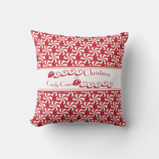 Coussin Joyeux Noël et baisers de canne à sucre   (Recto)