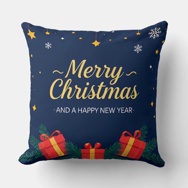 Coussin Joyeux Noël et Bonne Année (Recto)