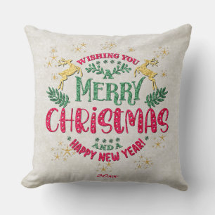 Coussin Joyeux Noël et Bonne Année