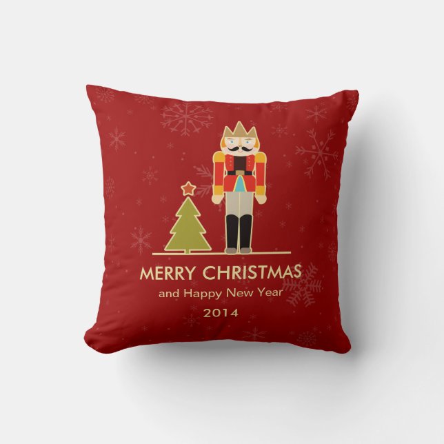 Coussin Joyeux Noël et bonne année 2014 de casse-noix (Recto)