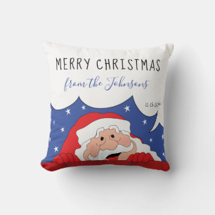 Coussin Joyeux Noël et Bonne Année dit le Père Noël