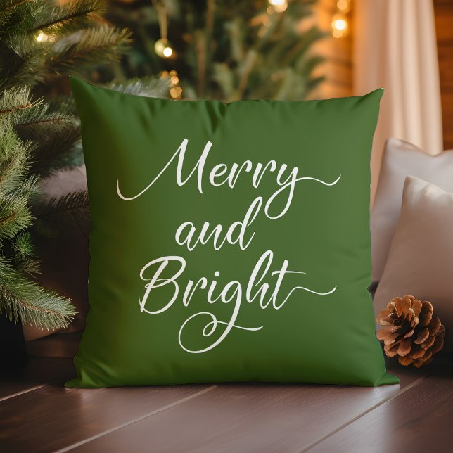 Coussin Joyeux Noël et vert rouge vif (Créateur téléchargé)