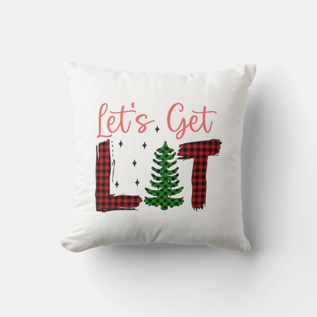 Coussin Joyeux Noël Faisons Lit Noël (Recto)