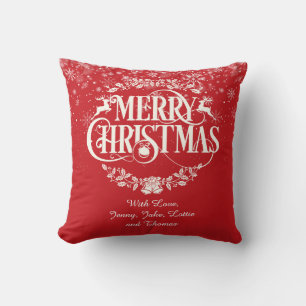 Coussin Joyeux Noël Famille Définition Typographique