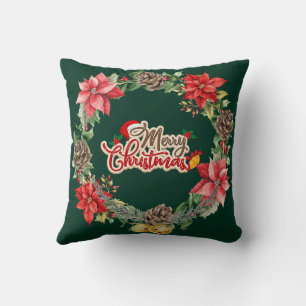Coussin Joyeux Noël Floral