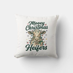 Coussin Joyeux Noël Génisses Drôle de Vache Noël Design