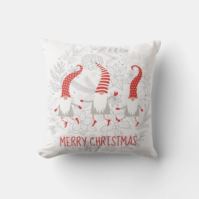 Coussin Joyeux Noël Gnomes (Recto)