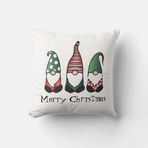 Coussin Joyeux Noël Gnomes Rouge Vert