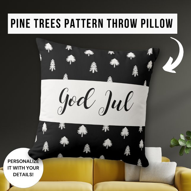 Coussin Joyeux Noël God Jul modèle scandinave cadeau (Créateur téléchargé)