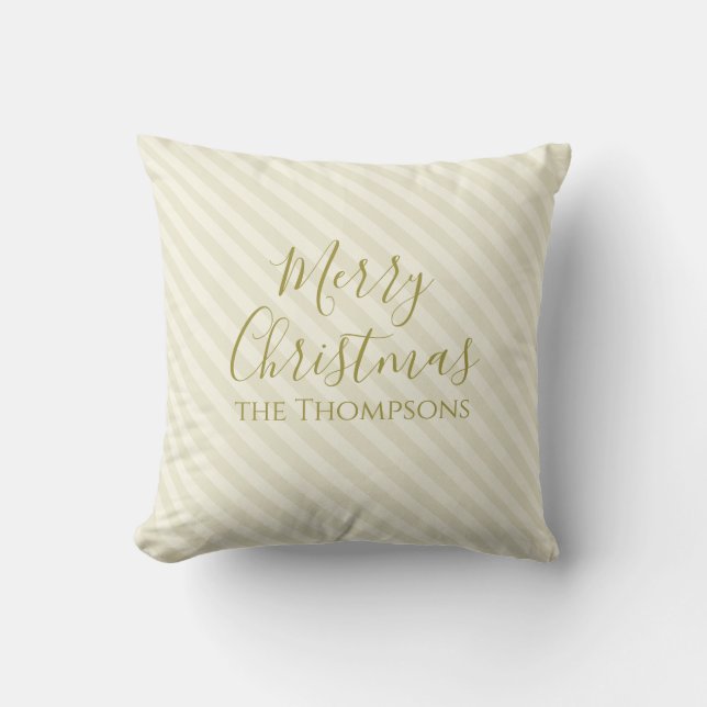 Coussin Joyeux Noël Gold Calligraphie Script (Recto)