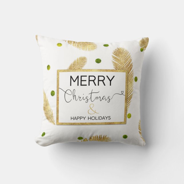 Coussin Joyeux Noël Gold Parties scintillant Script - Cous (Recto)