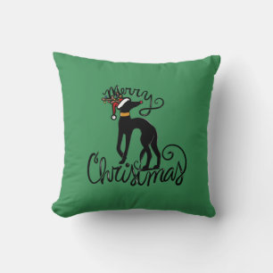 Coussin Joyeux Noël Greyhound Reindeer