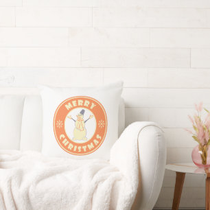 Coussin Joyeux Noël heureux bonhomme de neige célèbre styl