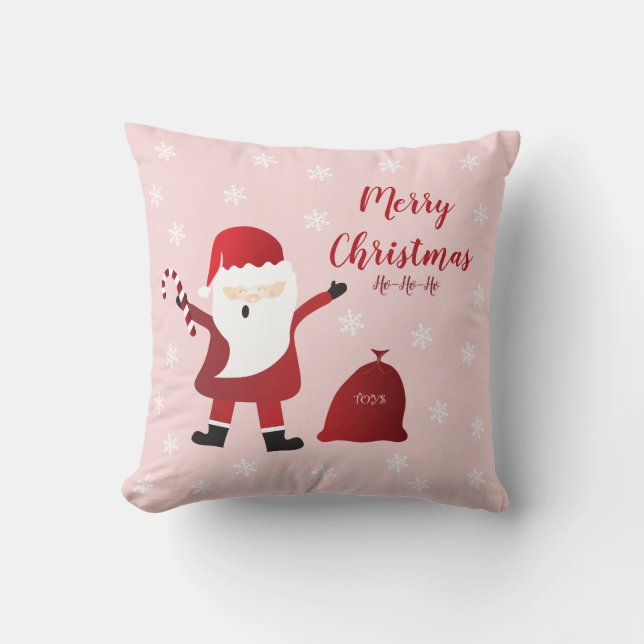 Coussin Joyeux Noël Ho Ho Ho Santa Claus (Recto)