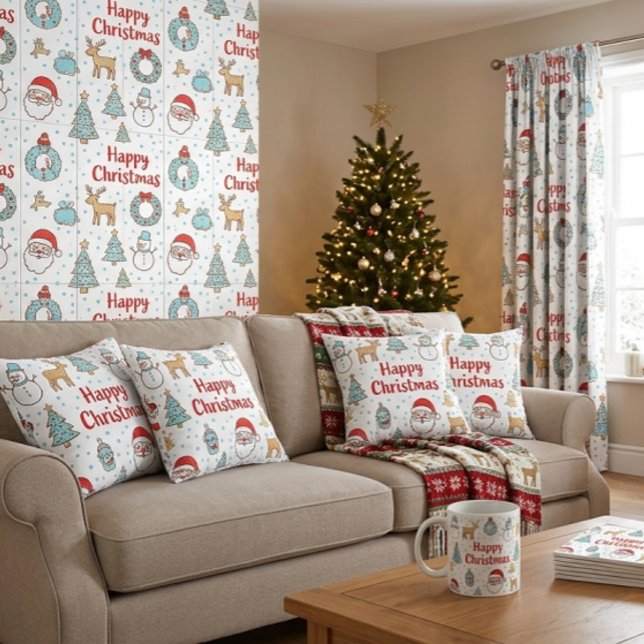 Coussin Joyeux Noël & Joyeuses Fêtes Hiver Personnalis (Créateur téléchargé)
