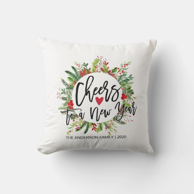 Coussin Joyeux Noël Joyeux Nouvel An Fête Photo (Recto)