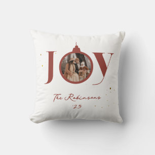 Coussin Joyeux Noël Keepsaké Famille Photo Joie Ornament