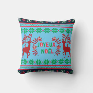 Coussin Joyeux Noel lance l'oreiller