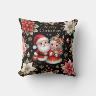 Coussin Joyeux Noël M. et Mme le Père Noël mignon