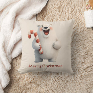 Coussin Joyeux Noël mignon Ours Polaire Design